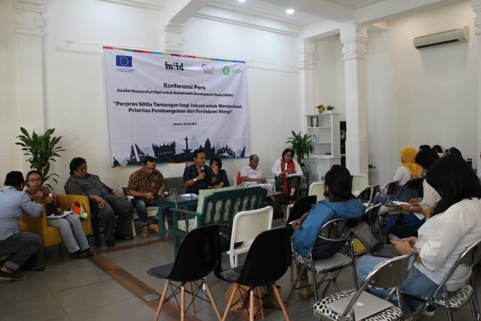 4. Foto 2. Suasana Konferensi Pers - Prepres SDGs Tantangan bagi Jokowi untuk Memperkuat Prioritsa Pembangunan dan Partisipasi Warga