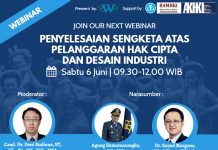 Webinar “Penyelesaian Sengketa atas Pelanggaran Hak Cipta dan Desain Industri.” Penyelesaian Sengketa atas Pelanggaran Hak Cipta dan Desain Industri.