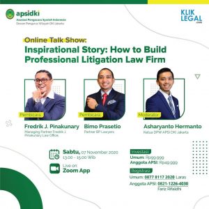 Talkshow “Inspirational Story: How to Build Professional Litigation Law Firm”