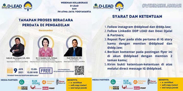 D-LEAD WEBINAR : TAHAPAN PROSES BERACARA PERDATA DI PENGADILAN