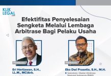 Webinar “Efektifitas Penyelesaian Sengketa Melalui Lembaga Arbitrase bagi Pelaku Usaha"