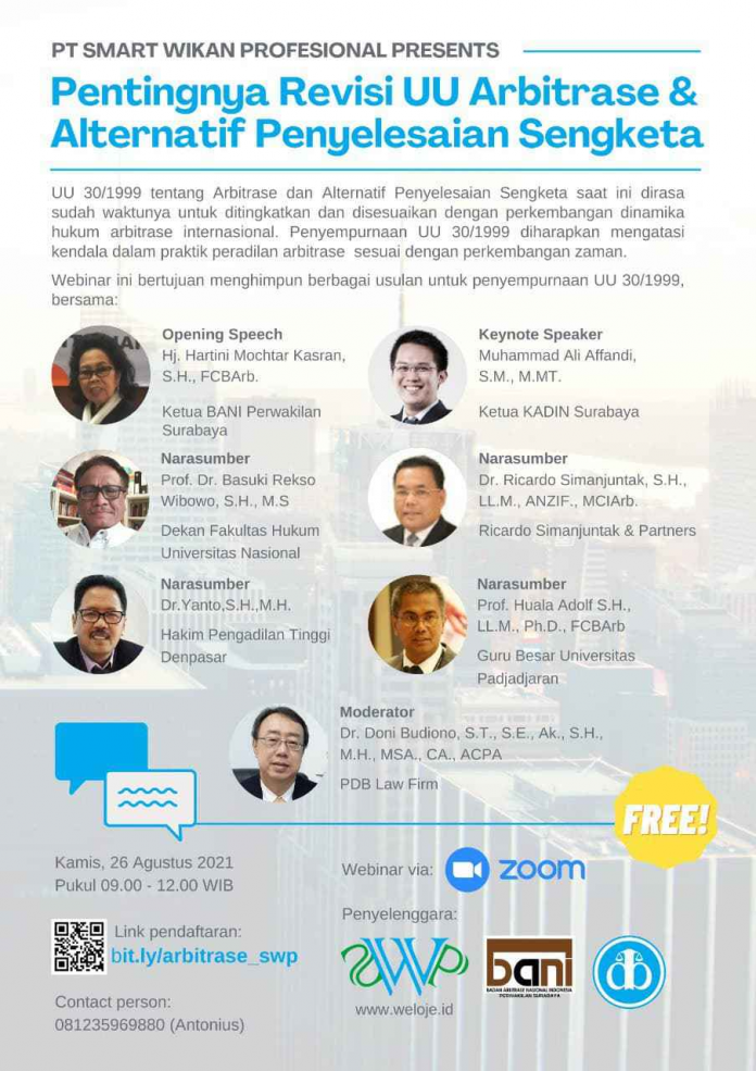WEBINAR - Pentingnya Revisi UU Arbitrase dan Alternatif Penyelesaian Sengketa