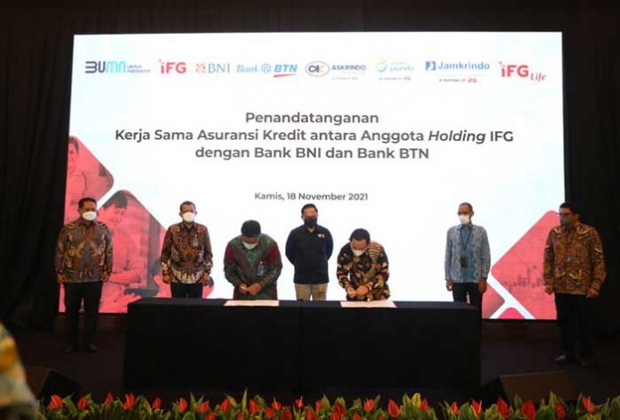 Bangun Iklim Bisnis Asuransi Kredit yang Sehat dan Berkelanjutan, IFG Resmi Gandeng BNI dan BTN Bangun Iklim Bisnis Asuransi Kredit yang Sehat dan Berkelanjutan, IFG Resmi Gandeng BNI dan BTN