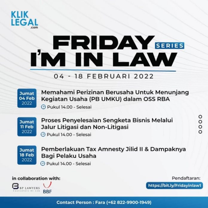 Friday I’m In Law Series - Februari 2022
