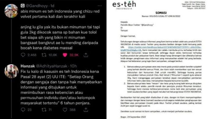 makian-dan-somasi-Es-Teh-Indonesia Somasi Es Teh Terhadap Pelanggan Akibat Kritik Minuman Dinilai Berdampak Pada Reputasi Brand