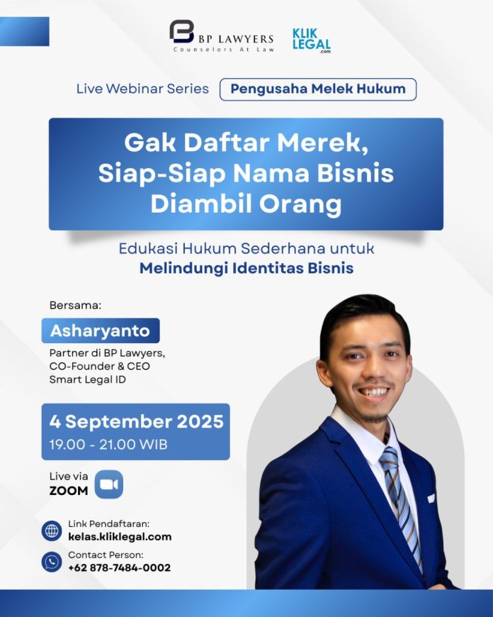 Gak Daftar Merek, Siap-Siap Nama Bisnis Diambil Orang Gak Daftar Merek, Siap-Siap Nama Bisnis Diambil Orang