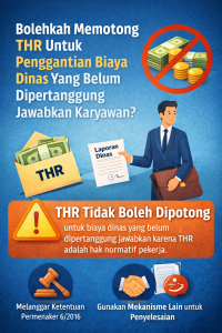 Bolehkah Memotong THR Untuk Penggantian Biaya Dinas Yang Belum Dipertanggungjawabkan Karyawan?