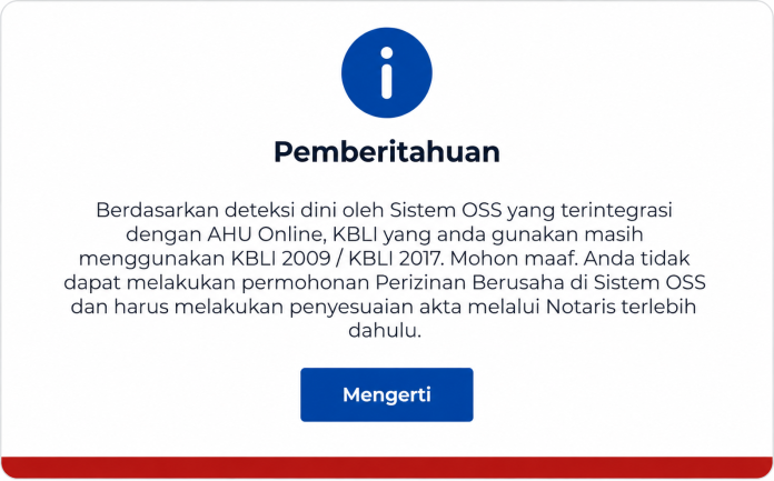 Notifikasi di OSS Seperti Ini? Pelaku Usaha Perlu Segera Lakukan Ini Notifikasi di OSS Seperti Ini? Pelaku Usaha Perlu Segera Lakukan Ini