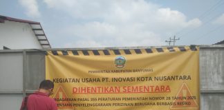 Melanggar PKKPR, Pabrik PT IKN Dihentikan Pemkab Banyumas